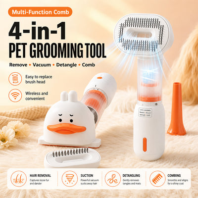 LuckyU 4-in-1 Smart Pet Grooming Brush