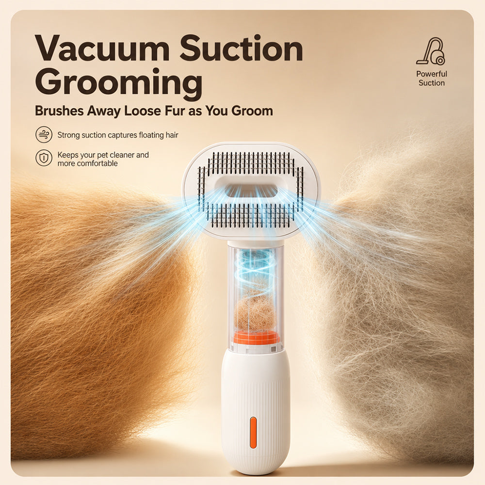 LuckyU 4-in-1 Smart Pet Grooming Brush