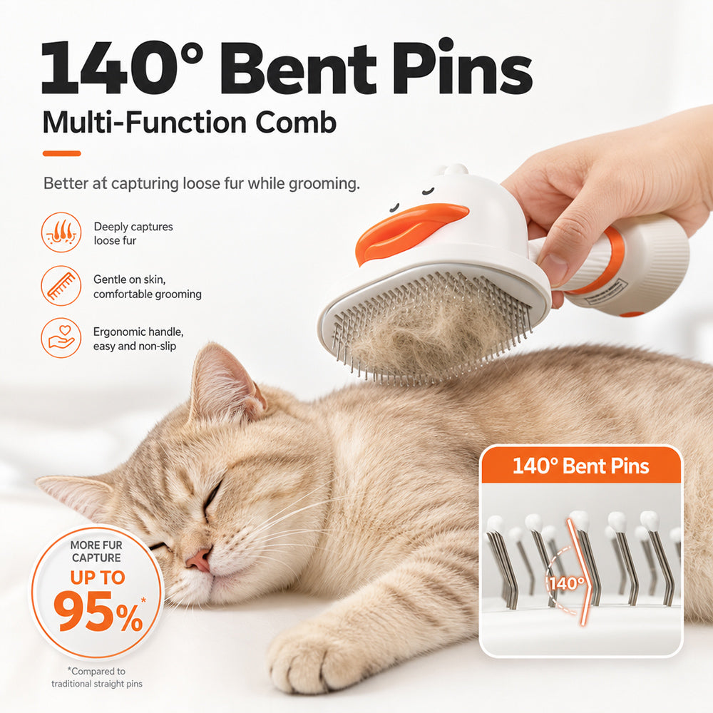 LuckyU 4-in-1 Smart Pet Grooming Brush