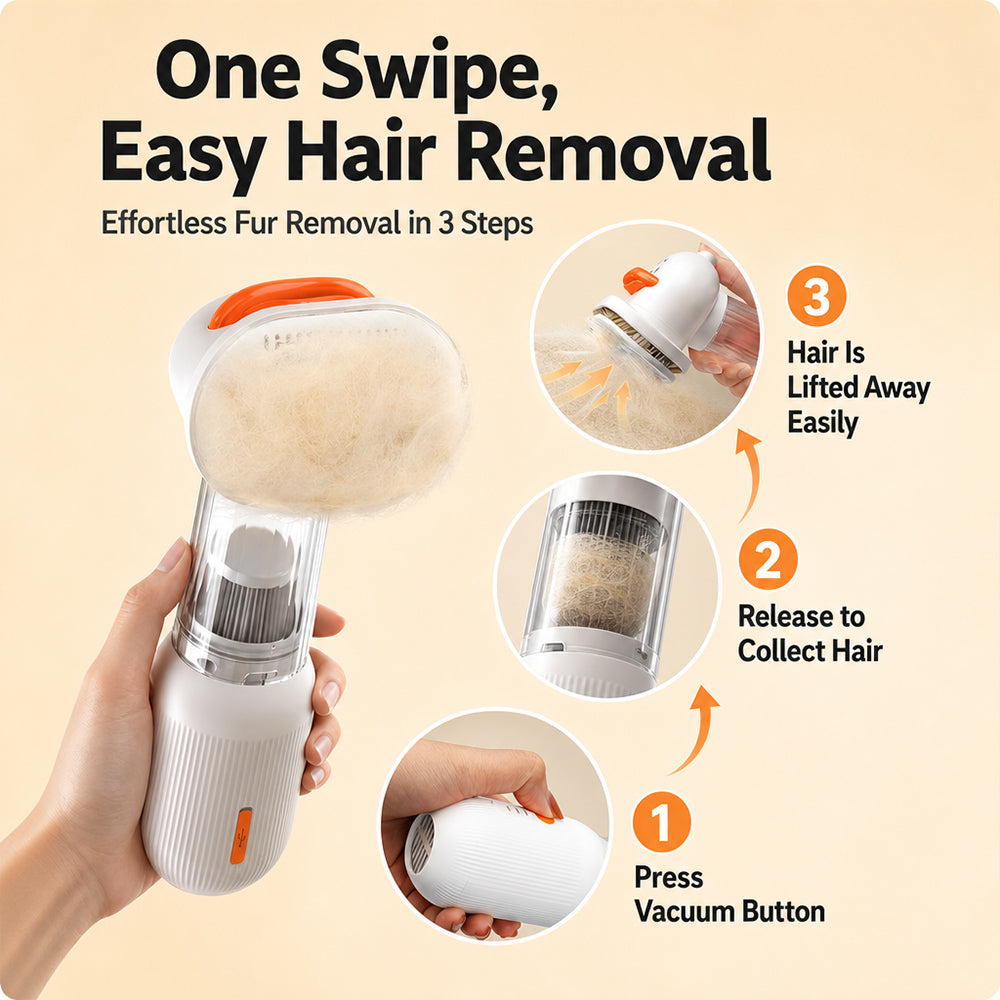 LuckyU 4-in-1 Smart Pet Grooming Brush