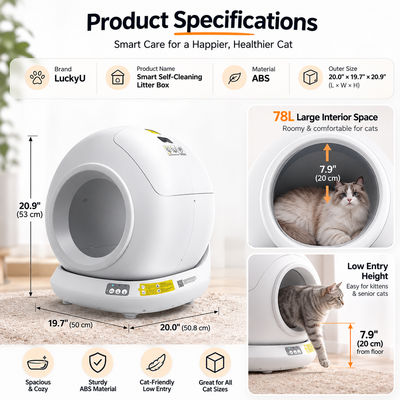 LuckyU Smart Self-Cleaning Litter Box